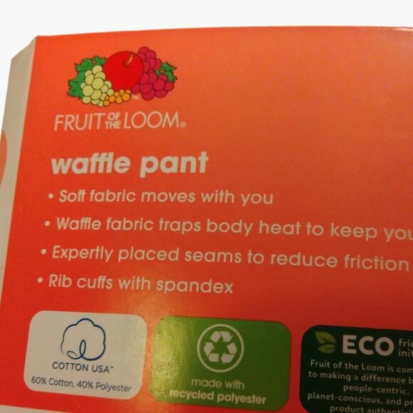 Fruit Of The Loom Waffle Pant Thermal Long Johns White XXXL 3XG - Picture 6 of 6